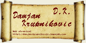 Damjan Krupniković vizit kartica